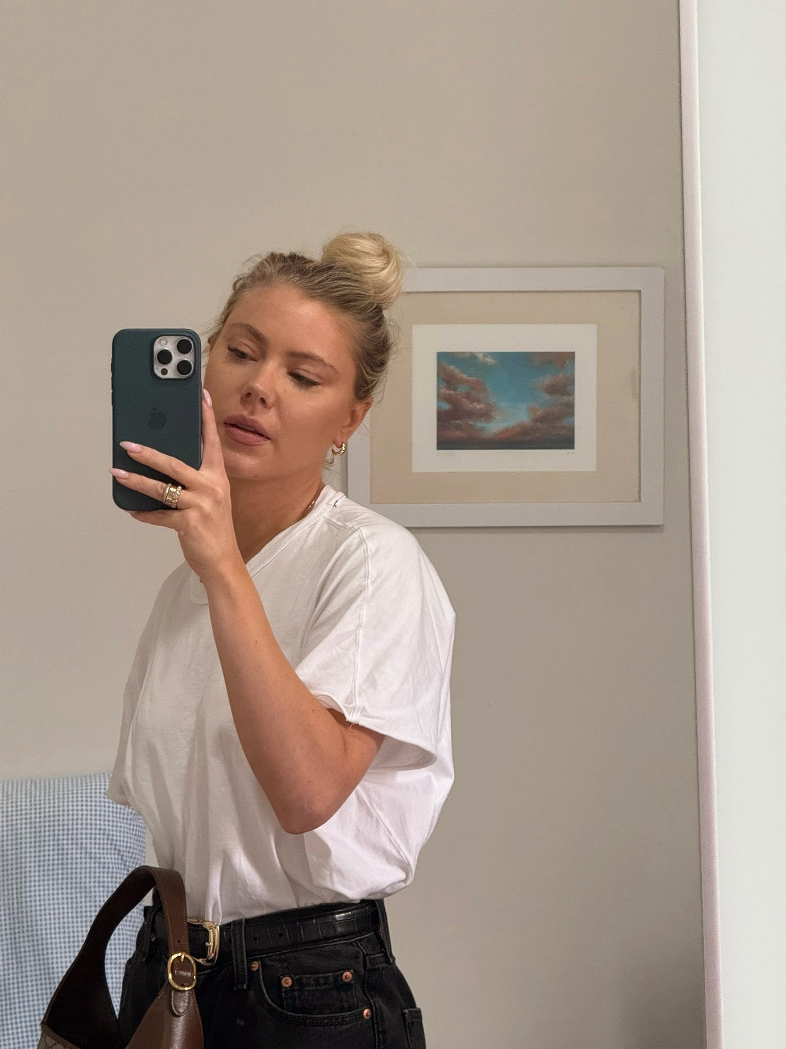 Perfect white tee + black denim