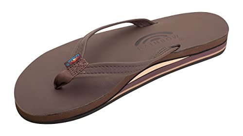 Rainbow Womens Premier Leather Double Layer Arch Narrow Strap Sandal Classic Mocha Size X-Large / 8.5-9.5 B(M) US | Amazon (US)