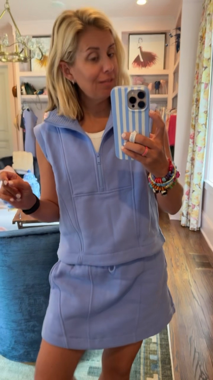 The cutest Spanx set ever!! 
Tank - medium (size up)
1/2 Zip - xs
Skort - small
Sneakers - 8 

*code Catherine20 at Allie + Bess
*code mixandmatchmadness at Loopy


#LTKdayinmylife #LTKfitnessgoals #LTKmorningroutine