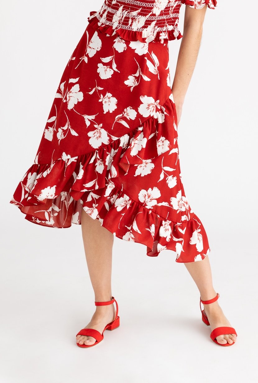 Eden Skirt - Red Floral | Petite Studio NYC