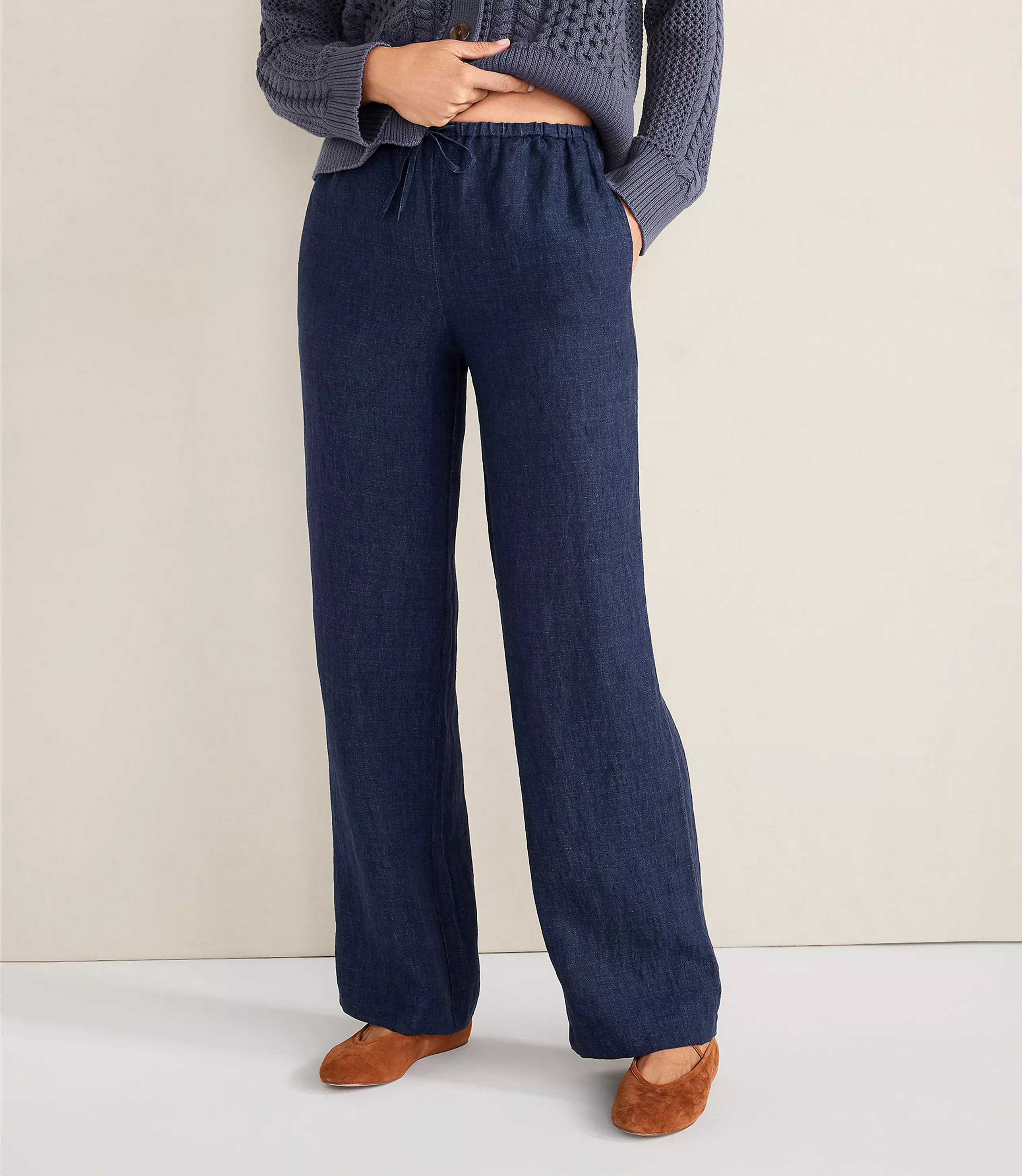 Haven Well Within Linen Straight Leg Pants | LOFT