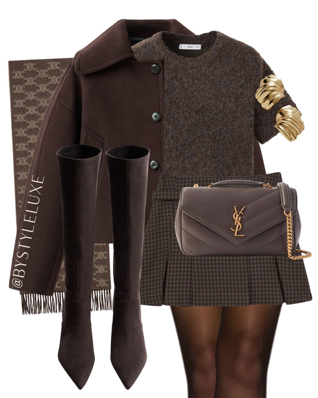 BROWN OUTFIT - styling this new in Mango wool jacket with this check skirt and boots for a chic and elegant look 

#boots #winteroutfit #coat

#LTKwinter #LTKautumn #LTKuk