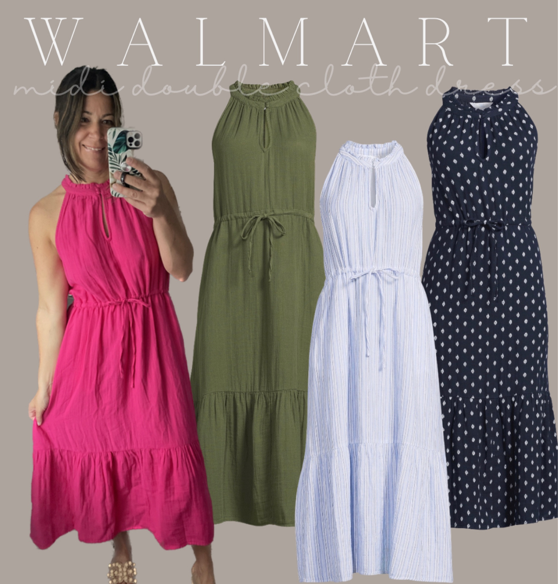 Double cloth midi dress