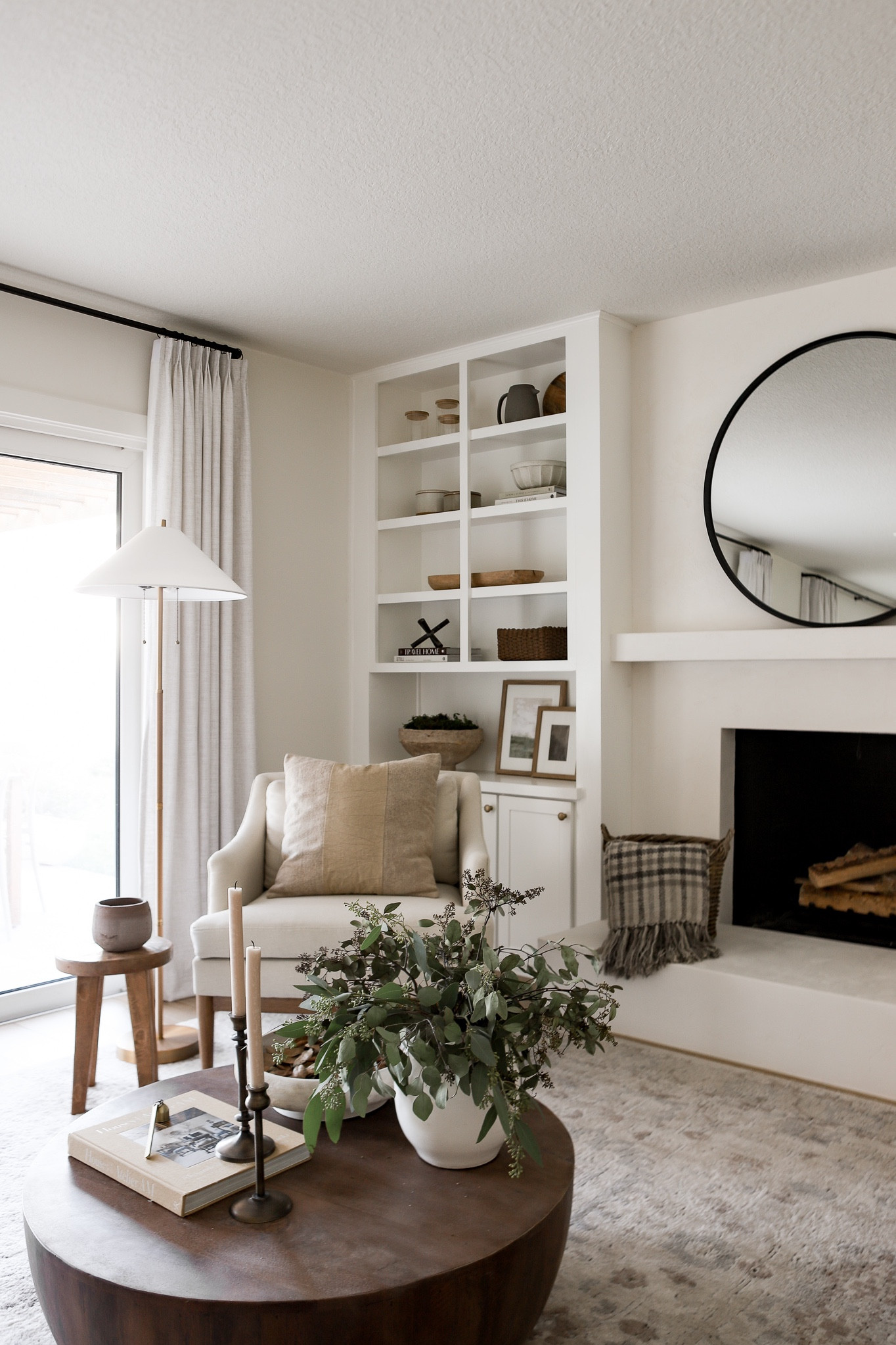 Family room decor! Mirror is black 37”. Curtains are beige white 

#LTKhome #LTKsalealert #LTKSeasonal