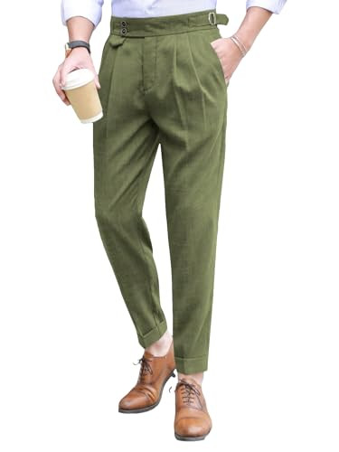 Floerns Men's Classic Fit Flat Front Dress Pants Office Business Trousers | Amazon (US)