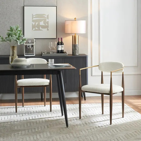 Christopher Knight Home Efren Fabric Upholstered Iron Dining Chairs (Set of 2) - Bed Bath & Beyon... | Bed Bath & Beyond