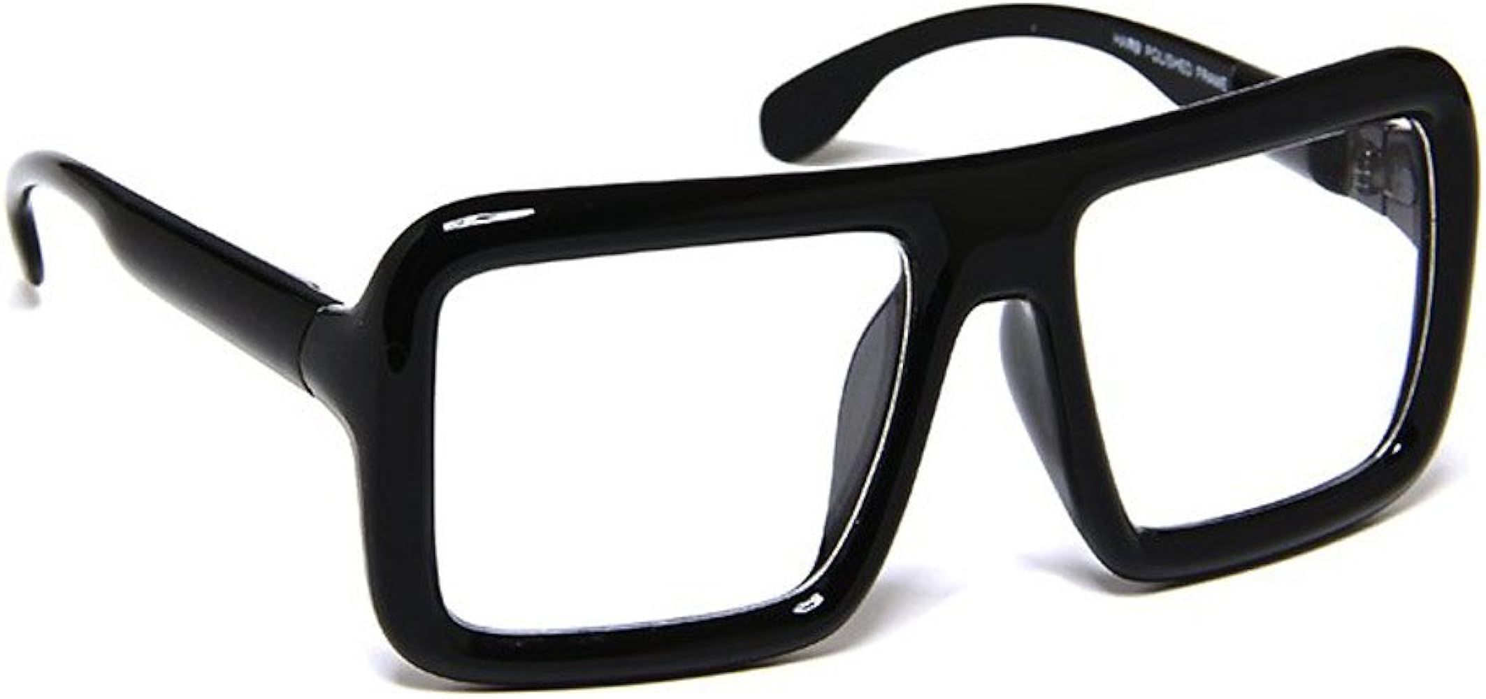 Black Thick Square Glasses Clear Lens Eyeglasses Frame Super Oversized Fashion | Amazon (US)