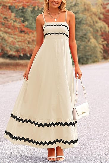 PRETTYGARDEN Women's 2025 Summer Flowy Maxi Dress Casual Sleeveless Spaghetti Strap Ruffle Beach ... | Amazon (US)