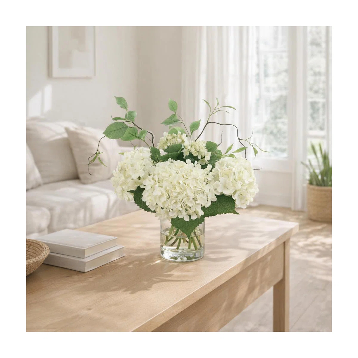 Izora Polysilk Hydrangea Arrangement in Vase | Wayfair North America