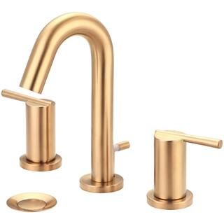 Olympia Faucets i2v 8 in. Widespread 2-Handle Bathroom Faucet with Brass Pop Up in Brushed Gold-L... | The Home Depot