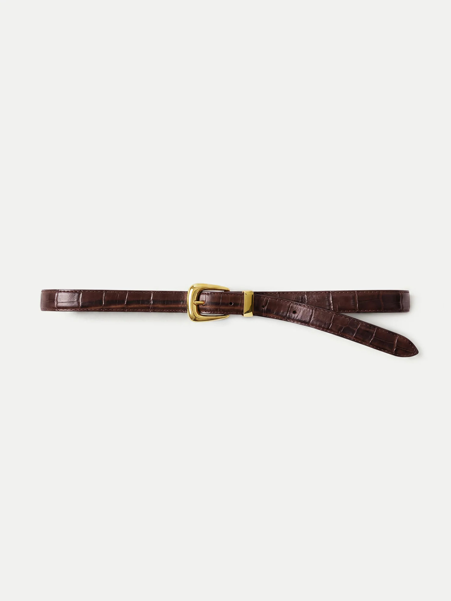 Slim Croc-Embossed Arch Belt | Veronica Beard