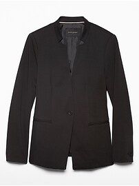 Petite Washable Ponte Inverted Collar Blazer | Banana Republic Factory