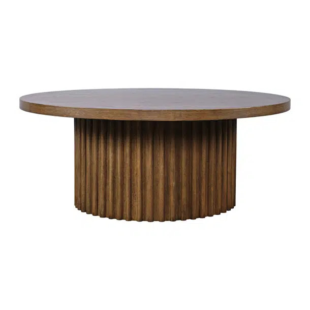 Rovena 24" Round Mid-Century Modern Fluted Pedestal Base End Table | Wayfair North America