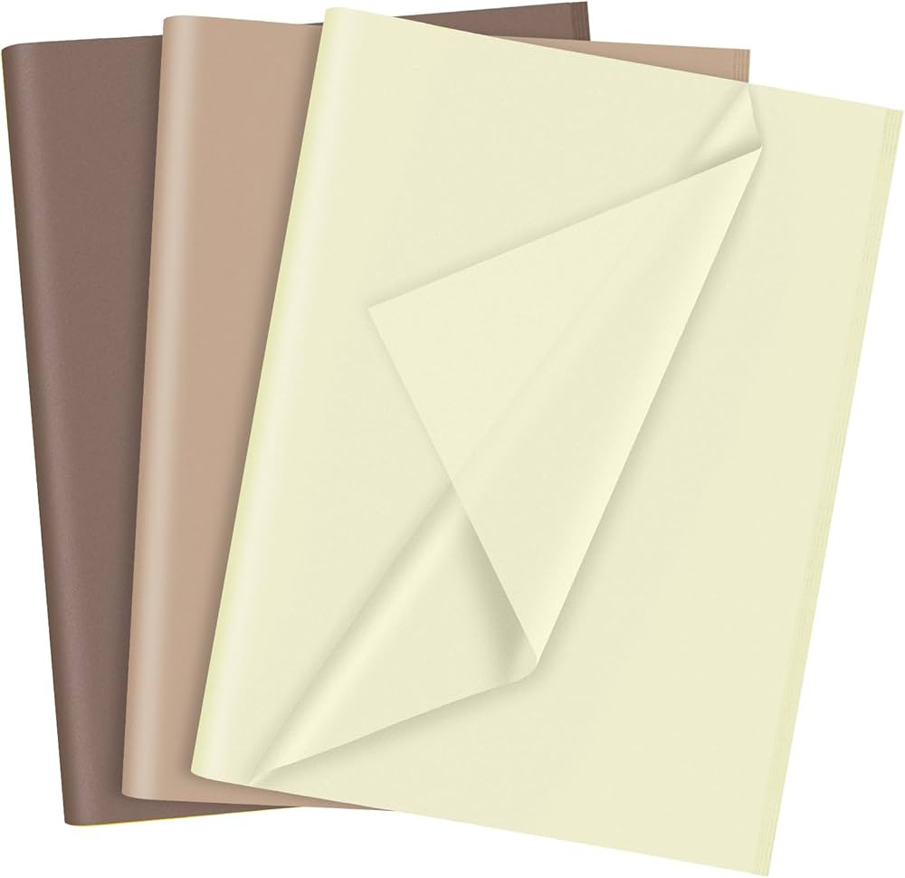 PLULON 60 Sheets Brown Tissue Paper Bulks, Gift Wrap Tissue Paper Sheets for Packaging Birthday G... | Amazon (US)