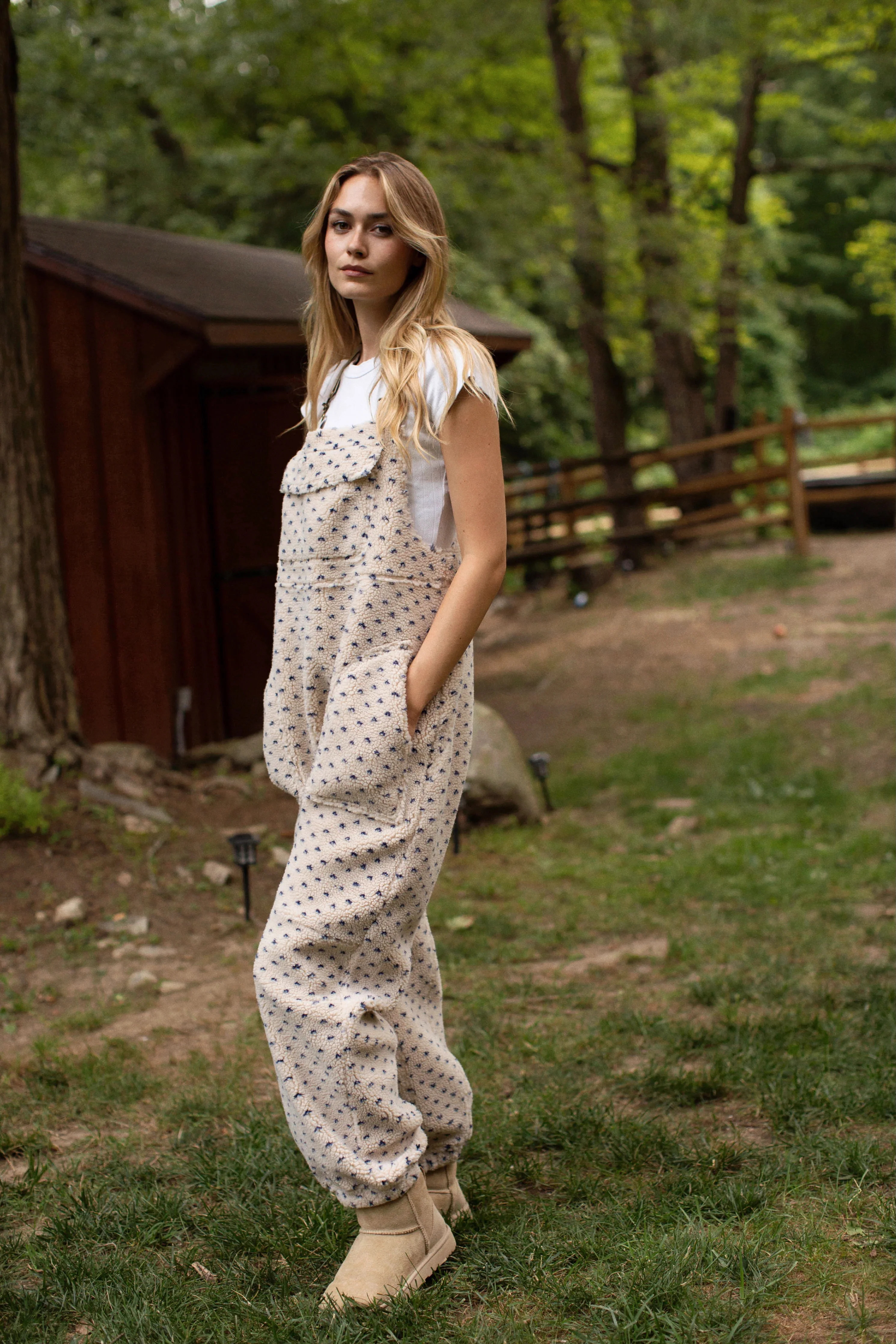 Scout Overalls - Ivory/Blue Birdseye | Marea