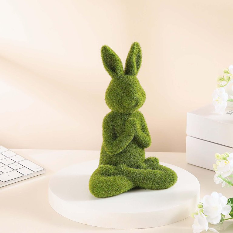 Cute Flocking Rabbit Statue, Bunny Sculpture, Outdoor Statues Yoga Figurine, Easter Bunny Decorat... | Walmart (US)