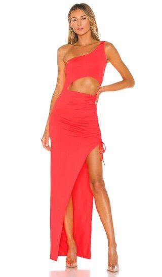 Alanie Maxi Dress in Neon Pink | Revolve Clothing (Global)