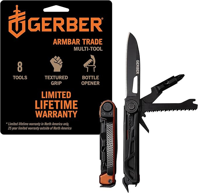 Gerber Gear Armbar Trade 8-in-1 Pocket Knife EDC Multitool with Blade, Pry Bar, and Hammer for Ca... | Amazon (US)