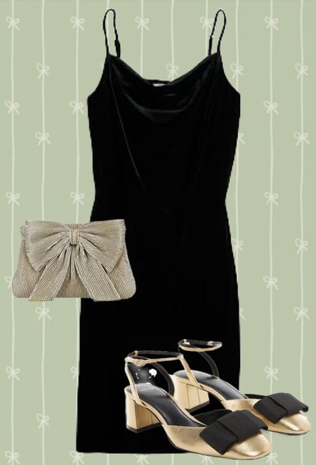 Simple and elegant holiday Christmas outfit. Black velvet slip dress under $100  

#LTKHoliday #LTKfindsunder100 #LTKSeasonal