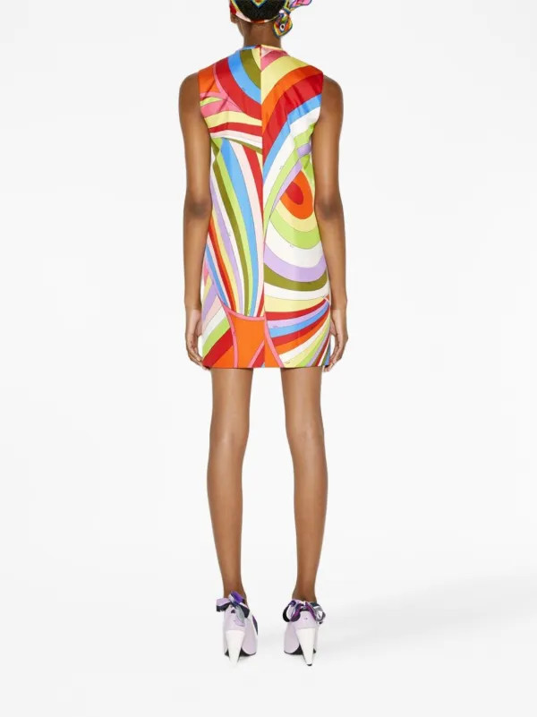 PUCCI Iride-print Silk Minidress | White | FARFETCH | Farfetch Global
