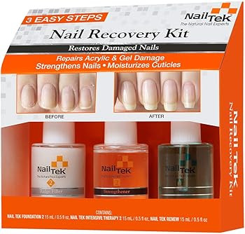 Nail Tek Repairs Damaged Nails kit.Intensive Therapy(.5OZ),Foundation(.5OZ)& Renew(.48OZ) | Amazon (US)