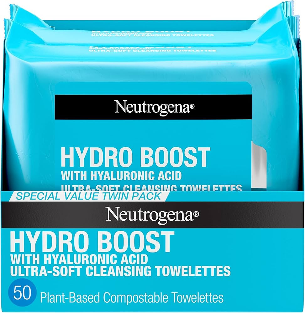 Neutrogena Hydro Boost Facial Cleansing Towelettes + Hyaluronic Acid, Hydrating Makeup Remover Fa... | Amazon (US)