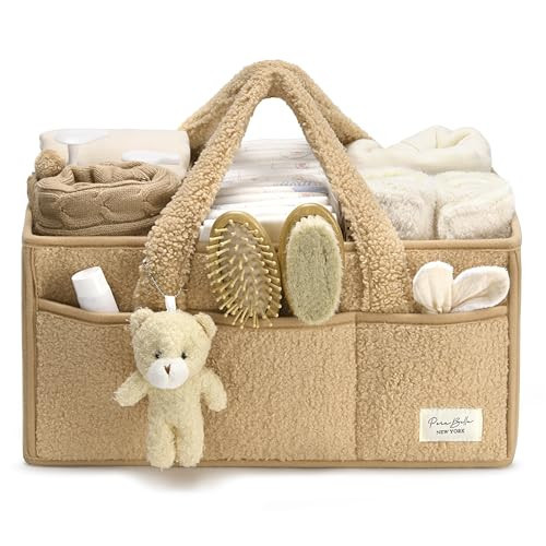 PeraBella Diaper Caddy Organizer for Changing Table, Storage Basket for Wipes, Gift for Baby Shower, Car Organizer, Nursery Organizer, Portable Storage | Amazon (US)