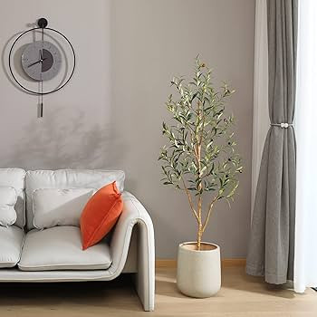 Kazeila Artificial Olive Tree 150cm Large Artificial Plant Indoor with Fruits Fake Silk Olive Pla... | Amazon (UK)