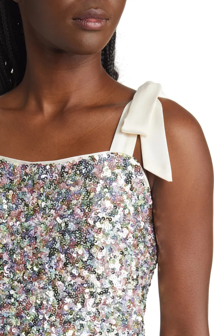 Dazzling Nights Sequin Tie Strap Tank | Nordstrom