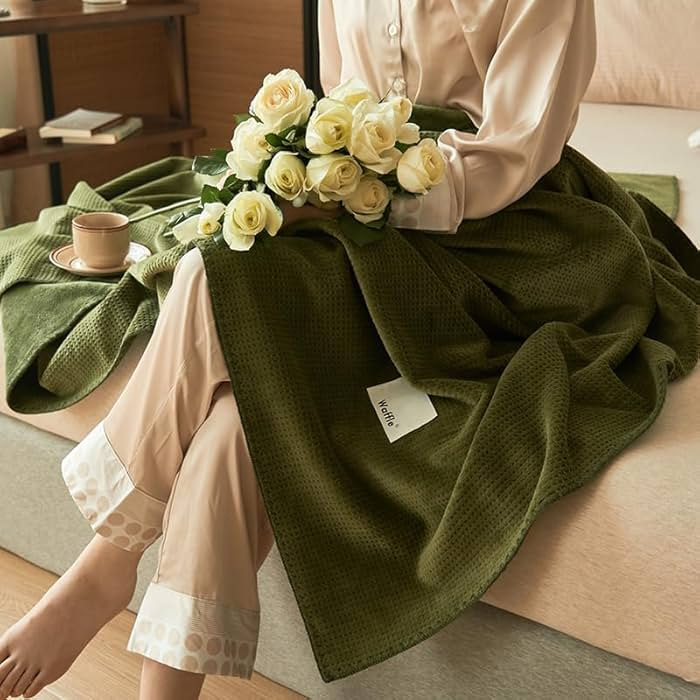 Luxury Ultra-Soft Milk Flannel Velvet Waffle Weave Throw Blanket for Couch Sofa Chair Bed - Pet C... | Amazon (US)