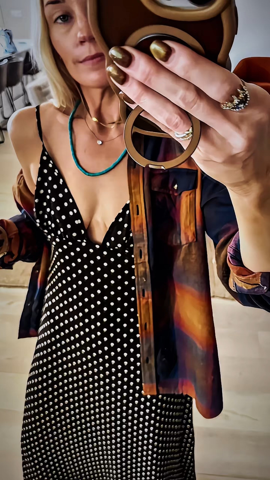 Transitional dressing, done right. Pendleton flannel layered over a brown polka dot maxi for an effortless mix of structure and ease.
•••
Shirt details: Pendleton Women's Plaid Cotton Flannel Western Shirt in Navy/Sunset Ombré 
•••
#LTKOutfits #LTKFallStyle #Pendleton #PolkaDotOutfit #FallFashion #amazonfinds #amazonfashion #WearableTrends #PrintMixing #TransitionalFall #MochaBrown #Plaid

#LTKU #LTKFindsUnder100 #LTKSeasonal #LTKStyleTip