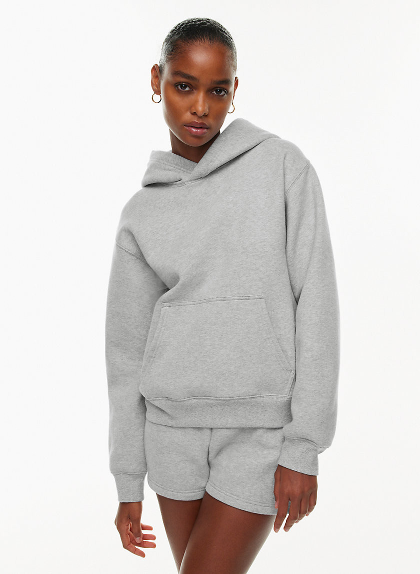 Aritzia Sweatfleece Women's Cozy Fleece Perfect Hoodie Sweatshirt in Heather Chrome | XS | Cotton/Polyester/Exclusive Of Ornamentation | Aritzia