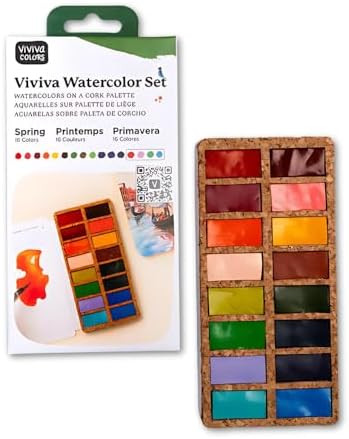 Viviva Colors Travel Watercolor Paint Set - Spring 16 Watercolor Paints for Adults, Beginners, Ar... | Amazon (US)