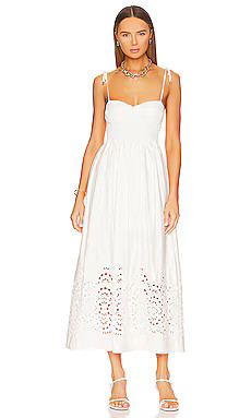 Karina Grimaldi Josephine Midi Dress in White from Revolve.com | Revolve Clothing (Global)