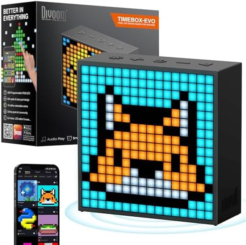 Divoom TimeBox Evo -- Pixel Art Bluetooth Speaker with 16x16 LED Display APP Control - Cool Anima... | Amazon (US)