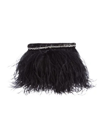 Yves Saint Laurent Crystal-Embellished Feather Clutch | The Real Real, Inc.