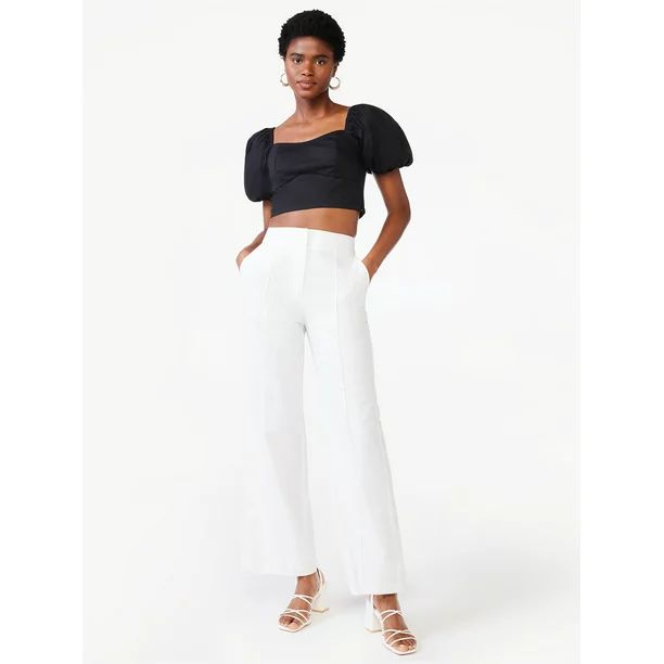 Scoop Women's Puff Sleeve Crop Top | Walmart (US)