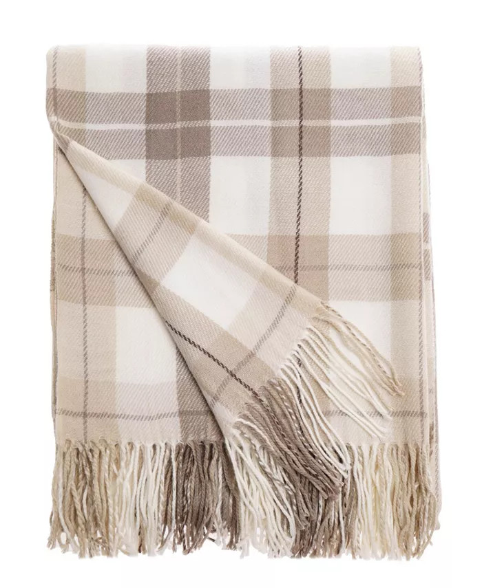 Happycare Textiles Yarn-Dyed Woven Plaid Throw with Fringe, 60 | Macys (US)
