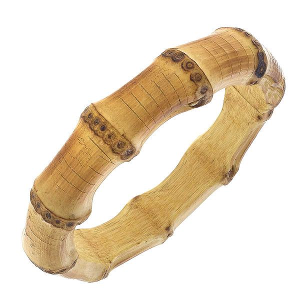Laurel Bamboo Statement Bangle in Natural | CANVAS