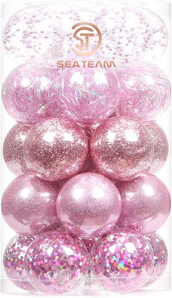 Sea Team 60mm/2.36" Shatterproof Clear Plastic Christmas Ball Ornaments, Transparent, See-Through... | Amazon (US)