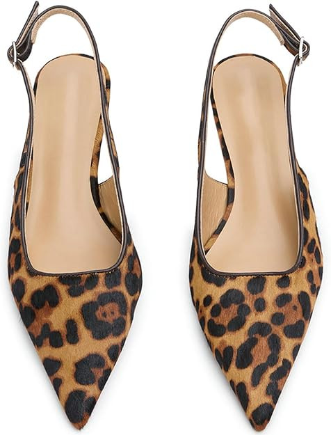 KysBloes Pointed Toe Slingback Kitten Heels for Women Low Heel Pointed Toe Pumps Formal Dress Sho... | Amazon (US)
