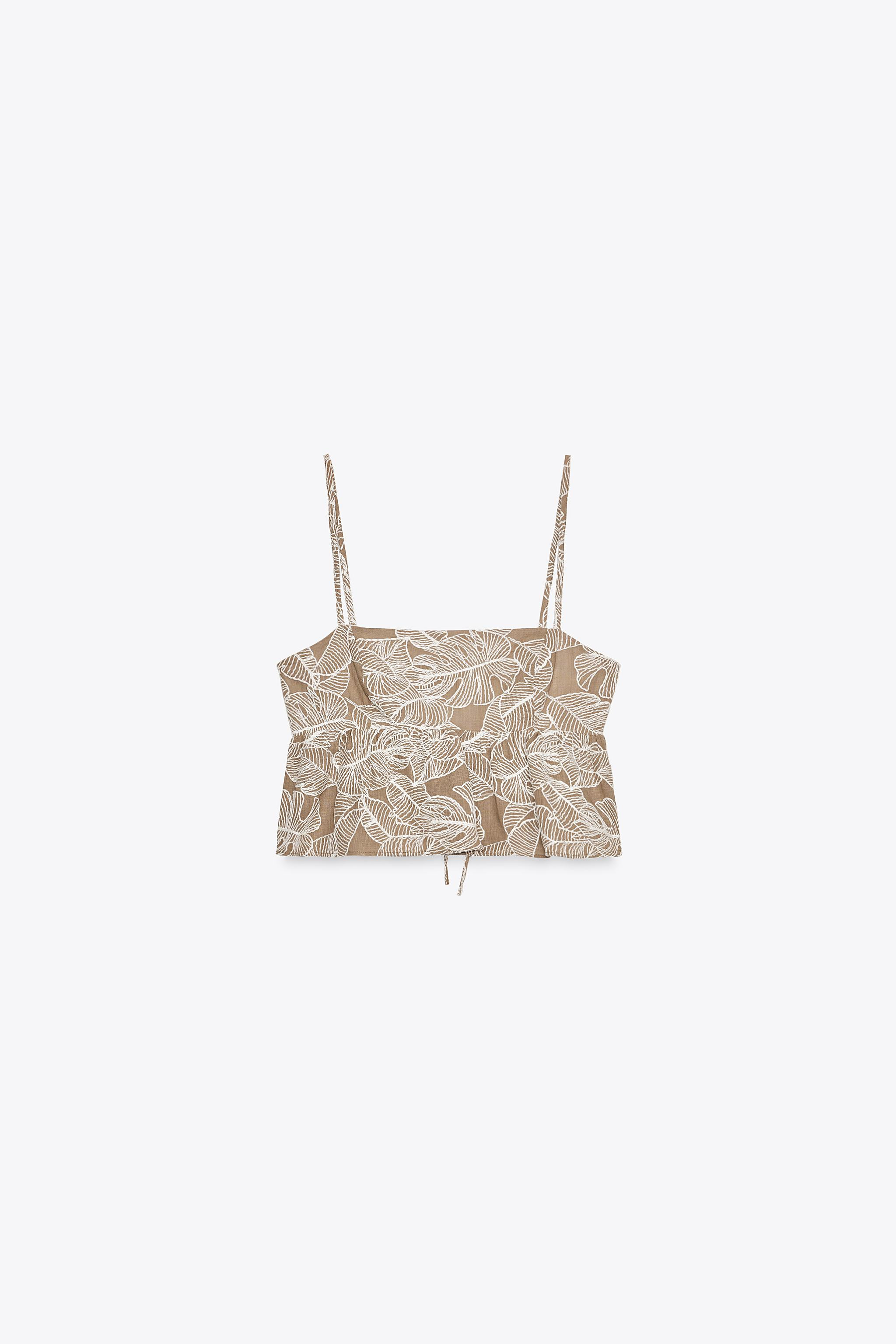 EMBROIDERED CROP TOP | Zara US