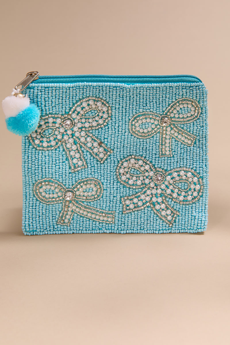Megan Beaded Bow Pouch | Francesca's