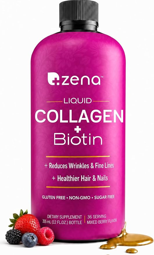 Zena Nutrition Premium Liquid Collagen for Women, Healthier Your Skin, Hair & Nail, Verisol Colla... | Amazon (US)