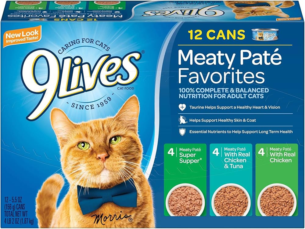 9Lives Paté Favorites Wet Cat Food Variety Pack, 5.5 Ounce (Pack of 12) | Amazon (US)