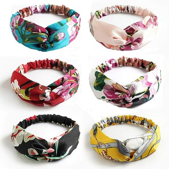 Boho Headbands for Women, Silk Elastic Satin Hairband Vintage Floral Printed Paisley Bandana Fash... | Amazon (US)