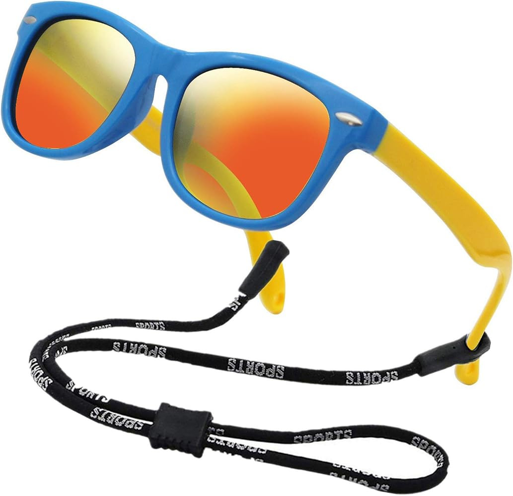 Kids Flexible Polarized Sunglasses for Boys Girls Age 3-10 with Straps | Amazon (US)