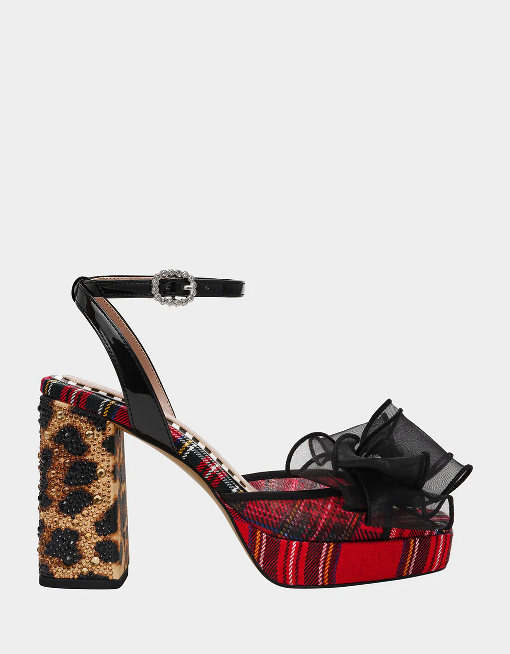 PALLOMA RED PLAID Women's Platform Block Heel | Betsey Johnson