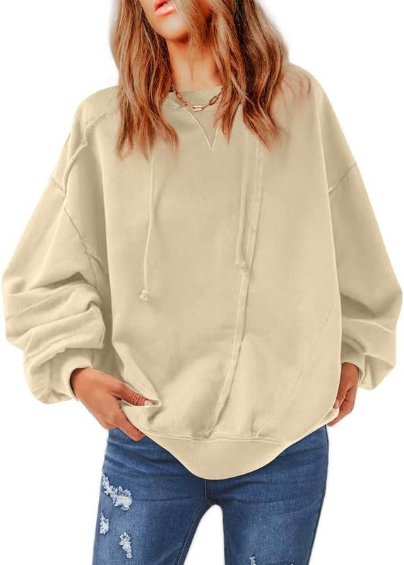 SHEWIN Womens Hoodies Casual Long Sleeve Lightweight Pullover Tops Loose Hooded Sweatshirt | Amazon (US)