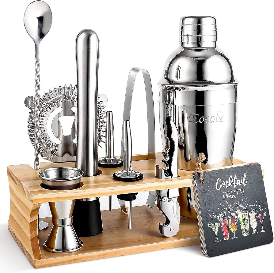 Bartender Kit Cocktail Shaker Set with Stand Bar Tool Bar Set for Drink Mixing Home Bartending Ki... | Amazon (US)